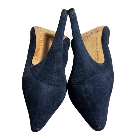 Alice + Olivia Pumps High Heels Dina Blue Suede Leather Pointy Toe size 38 - Picture 10 of 13
